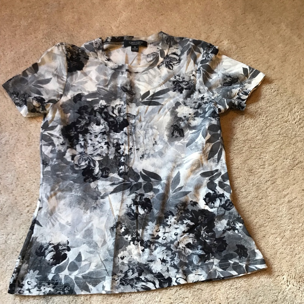 Karen Kane black and white stretchy shirt.